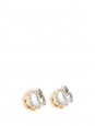 Gold plated brass and silver clip earrings Retail price €445