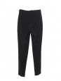 Midnight blue wool twill straight leg pants with pleat Retail price €425 Size 38/40