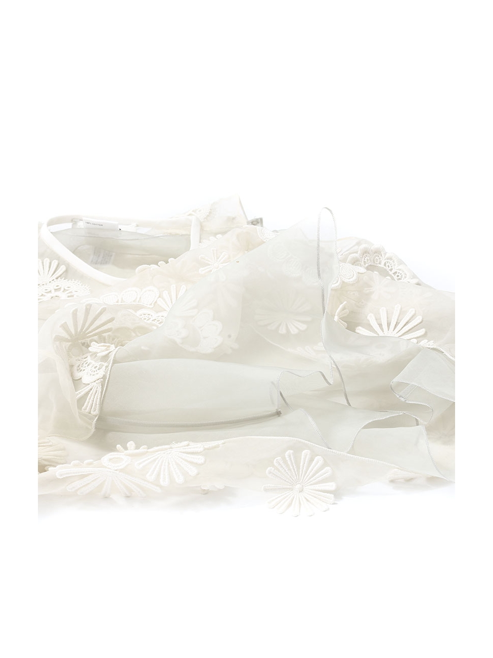 Haut Blanc En Mousseline De Soie Motif Marguerite Select Taille 18 - Très Bon état