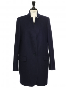 BRYCE navy blue wool and cashmere coat Retail price €1340 Size L