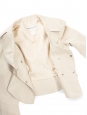 Tailleur veste blazer jupe en soie beige crème Taille XXS