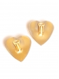Gold heart-shape clip earrings