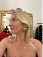 Gold heart-shape clip earrings