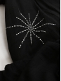 40's style cinched mi-length black silk embroidered with Swarovski crystals evening dress Retail price €2400 Size 36