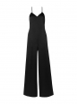 Combinaison pantalon décolleté V et fines bretelles en crêpe noir Prix boutique 950€ Taille 38