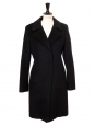 Manteau long ceinturé en laine vierge noir Prix boutique 650€ Taille 36