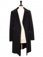 Black virgin wool long belted coat Retail price €650 Size 36