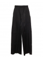 Black satin high waist wide leg pants Retail price €885 Size XXS
