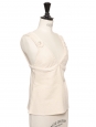 Cream white wool v neck large straps top Retail price €2100 Size XS