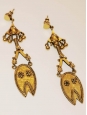 Gold plated brass ethnic pendant earrings Retail price €350