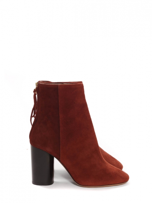 GARETT burgundy red suede block-heel ankle boots Retail price $940 Size 35