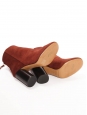 GARETT burgundy red suede block-heel ankle boots Retail price $940 Size 35