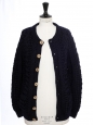 Gilet en laine tressée chaude bleu nuit Prix boutique 220€ Taille L