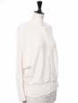 Gilet cardigan en laine blanc crème à petits boutons Prix boutique 270€ Taille 38