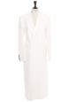 White wool twill double breasted maxi coat Retail price €1000 Size L