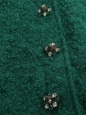 Jupe en laine mohair vert émeraude boutons bijoux crystal Prix boutique 1200€ Taille XS