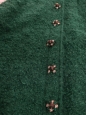 Emerald green mohair wool midi length high waist skirt with crystal buttons Retail price €1200 Size XS