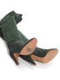 Green suede leather over-the-knee heeled boots NEW Retail price €1400 Size 37