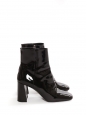 Square toe black patent leather ankle boots with square heels Retail price €950 Size 39.5