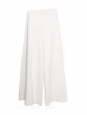 Pantalon taille haute évasé en maille stretch blanc Prix boutique €1240 Taille 38