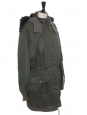 Parka coat mid length in kaki green with fur hood Retail price 3500€ Size 36